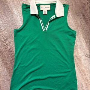 Tommy Bahama Green Sleeveless Polo Top